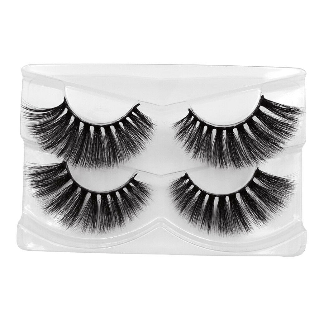 2 Pairs Mink Long Messy Cross Thick False Eyelashes for Lashes Extension 83