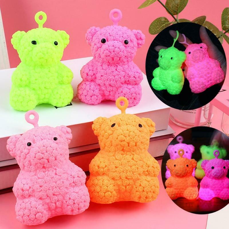 Glowing Bear Flash Gifts LED Cartoon Lights Toys Funny Pinch Kids Toys