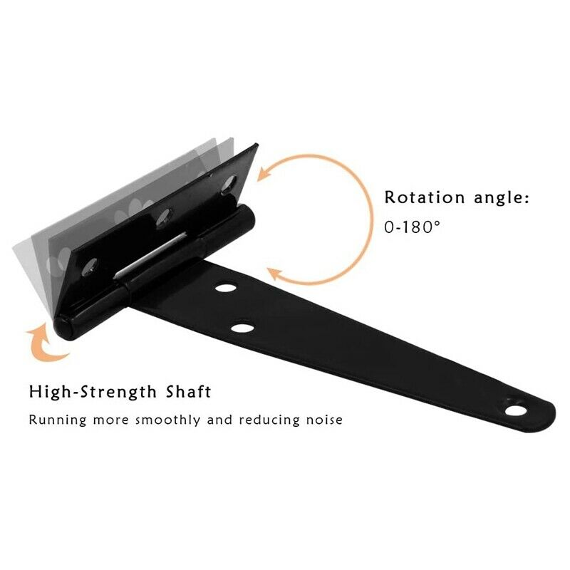 Black T-Shaped Belt Hinge Shed Door T-Shaped Door Hinge Rust-Proof Barn DoorY1B4
