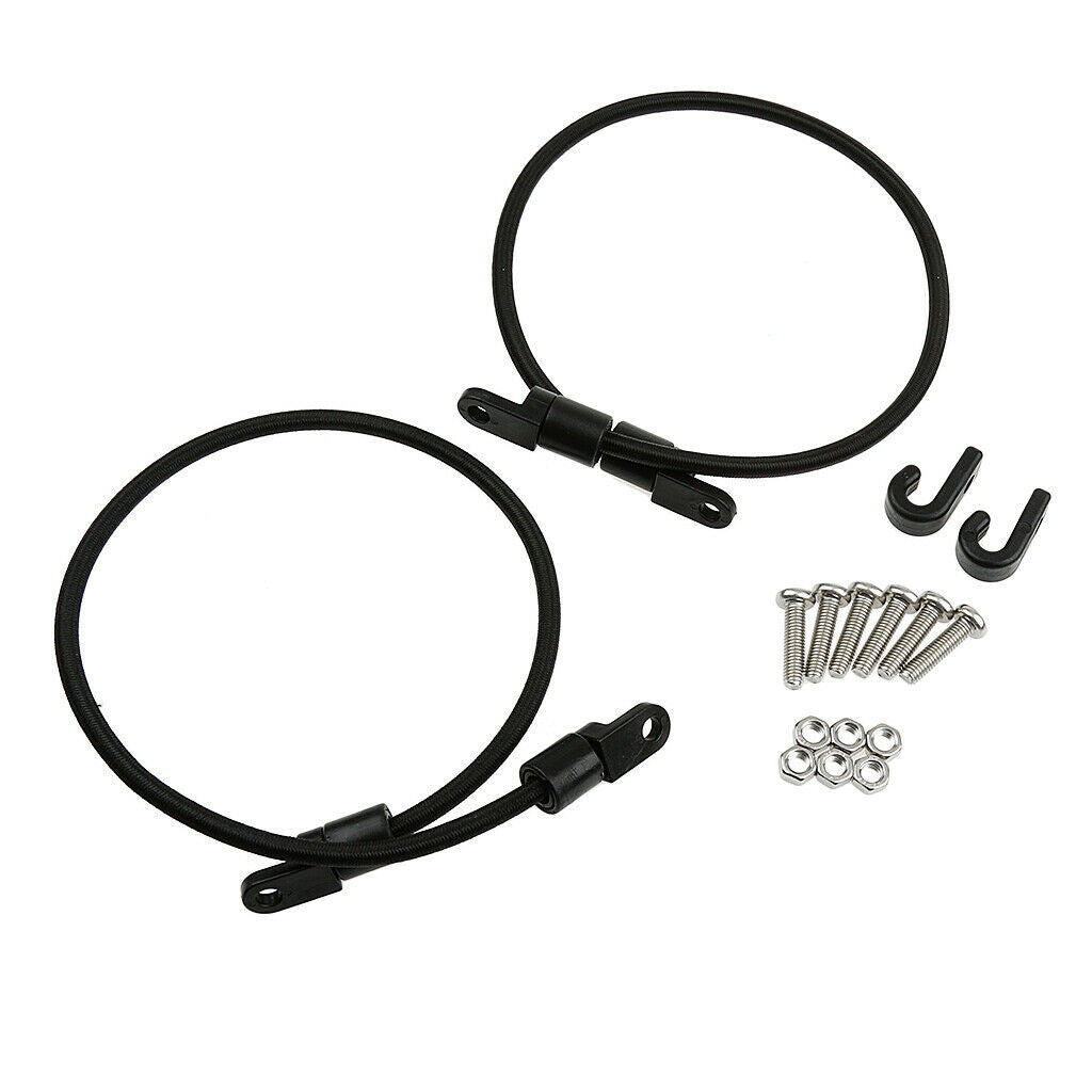 2pcs Black Kayak Paddle Holder Keeper Rod holder Bungee Cord