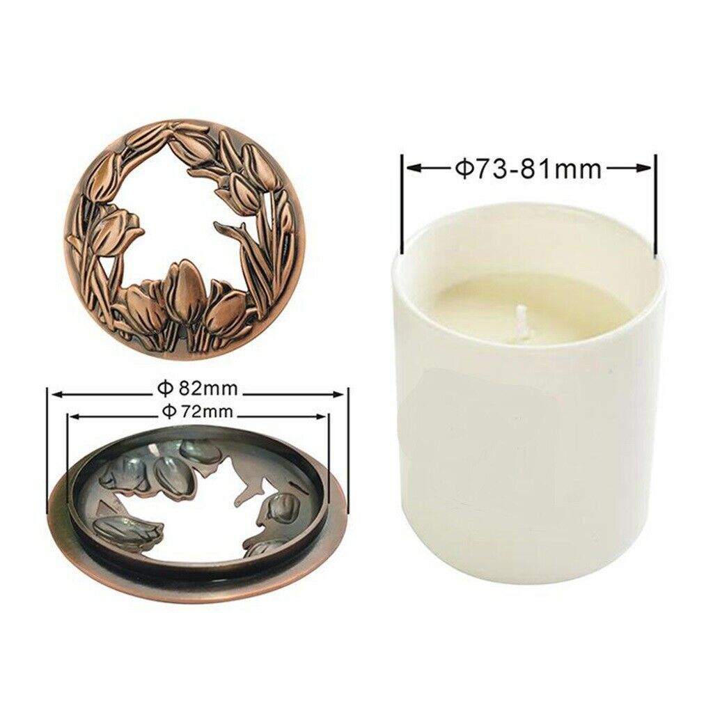 Jar Candle Toppers Accessories Sleeves Lid Flower Style rose golden