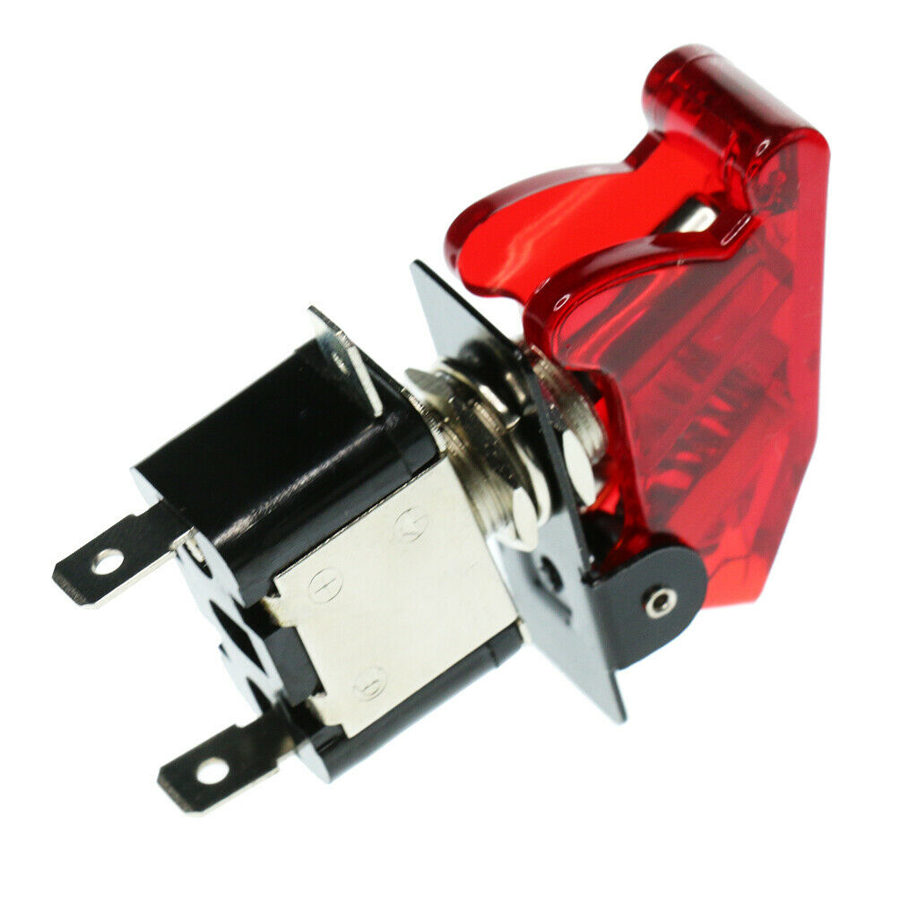 Car Truck Boat Red Cover LED Light 20A 12V Rocker Toggle ON/OFF Switch SPST