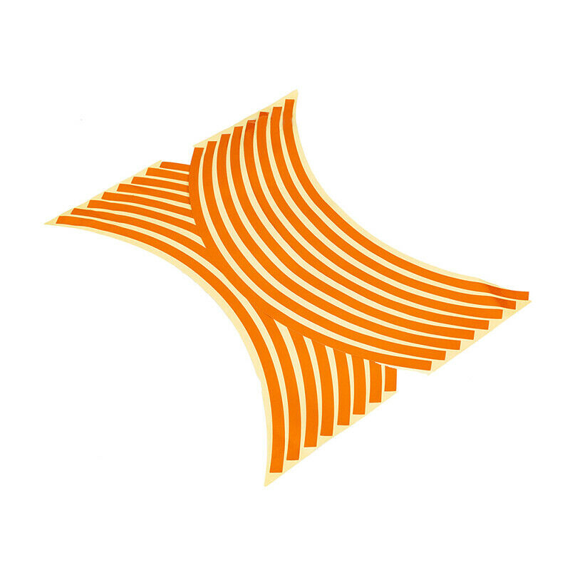 Orange Reflective Wheel Rim Stripes for Motorcycle with 17"-19" Tape Stickers