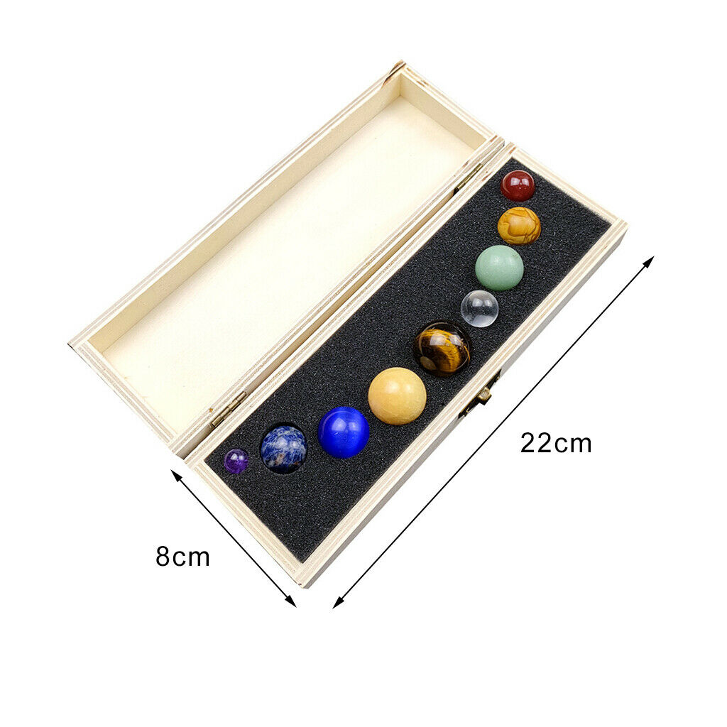 Planets Solar System Crystal Sphere Balls Gemstones Meditation Desk Decor