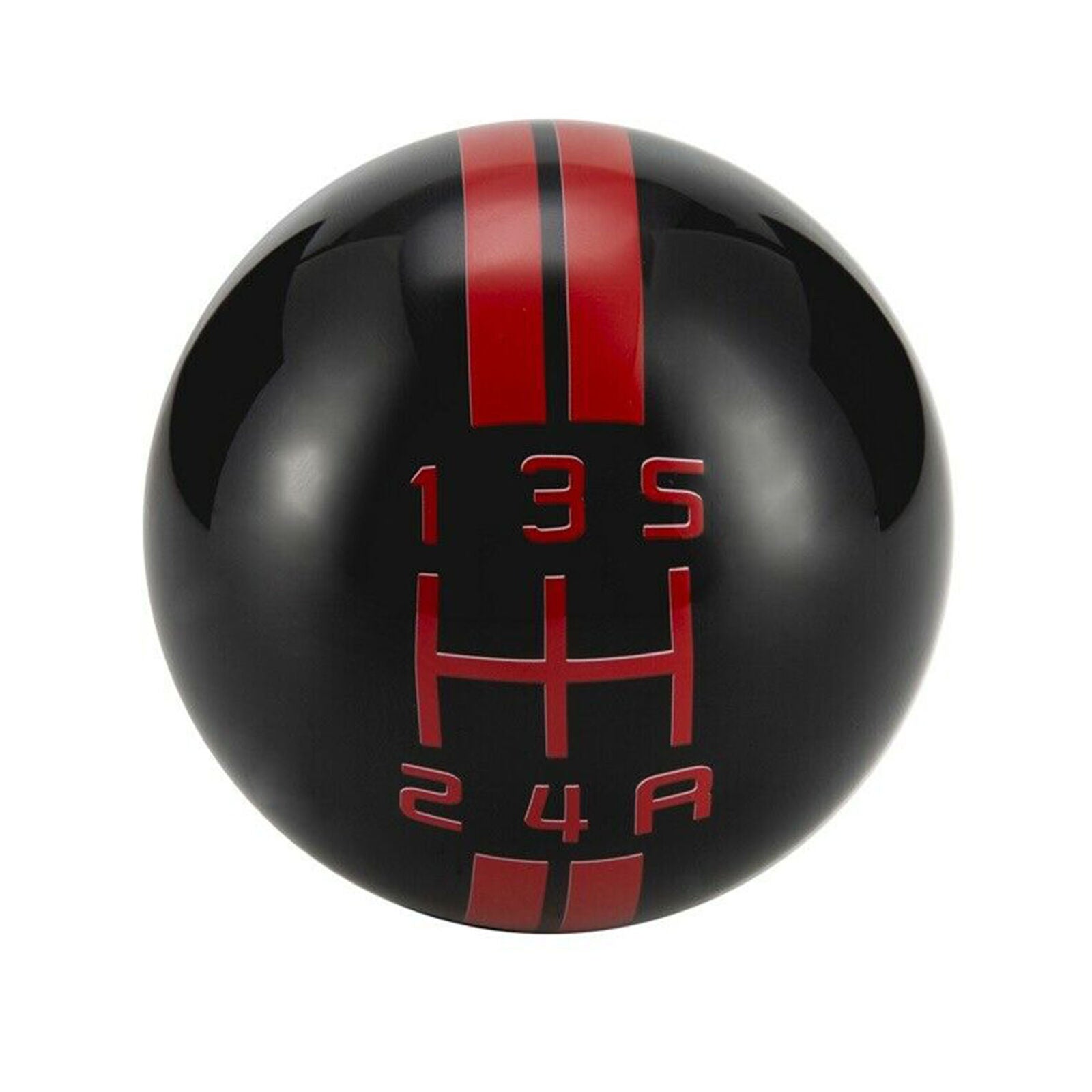 1x Black Red Ball Round 5 Speed Manual Shift Knob Gear Shifter for Ford Mustang