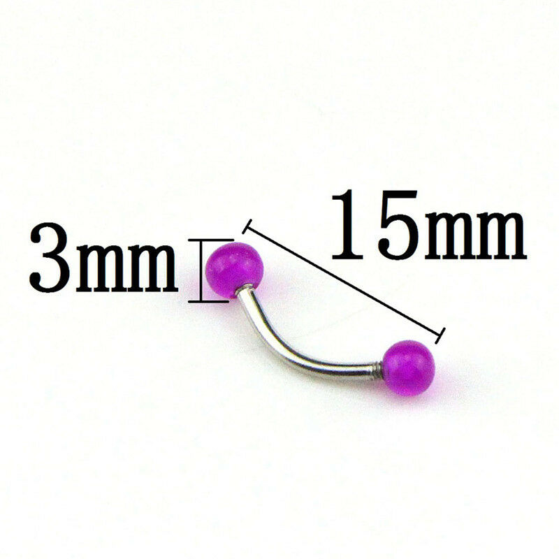 7PCS/Set Glow In The Dark Ball Barbell Eyebrow Rings Bar Tragus Piercin.l8