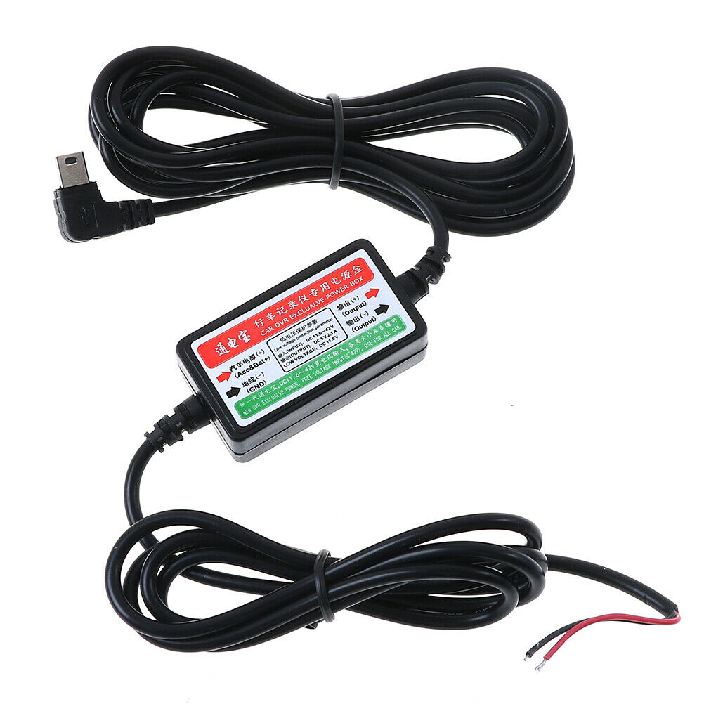 Car dash camera cam hard wire kit mini USB for car camcorder DVR 12V/24V to 5 IA