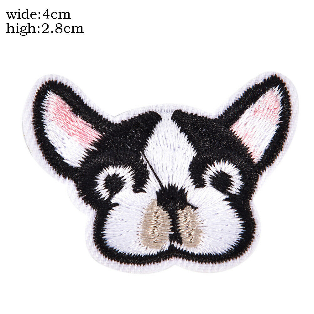 6Pc Dog Embroidered Patch Iron On Sewing Applique Badge Clothes Stickers C.l8