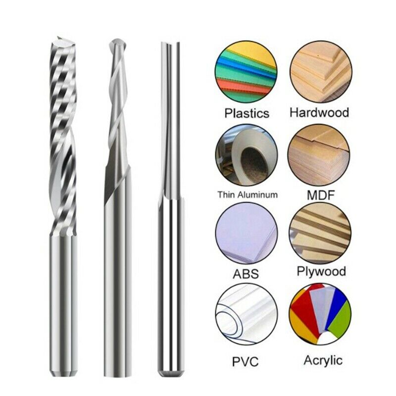 End Mill Engraving Bits Set 15Pcs CNC Router Bits for Woodworking Acrylic CuttU8