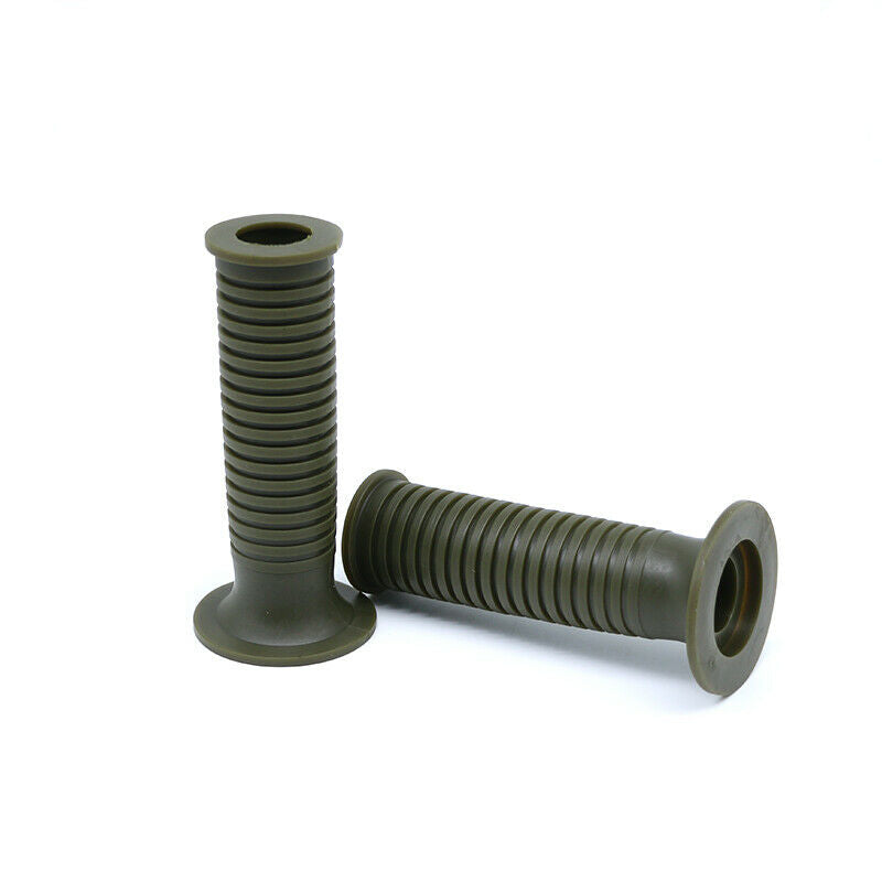 1" 25mm Retro Cafe Racer Universal Dark Green Rubber Anti-slip Handle Hand Grip
