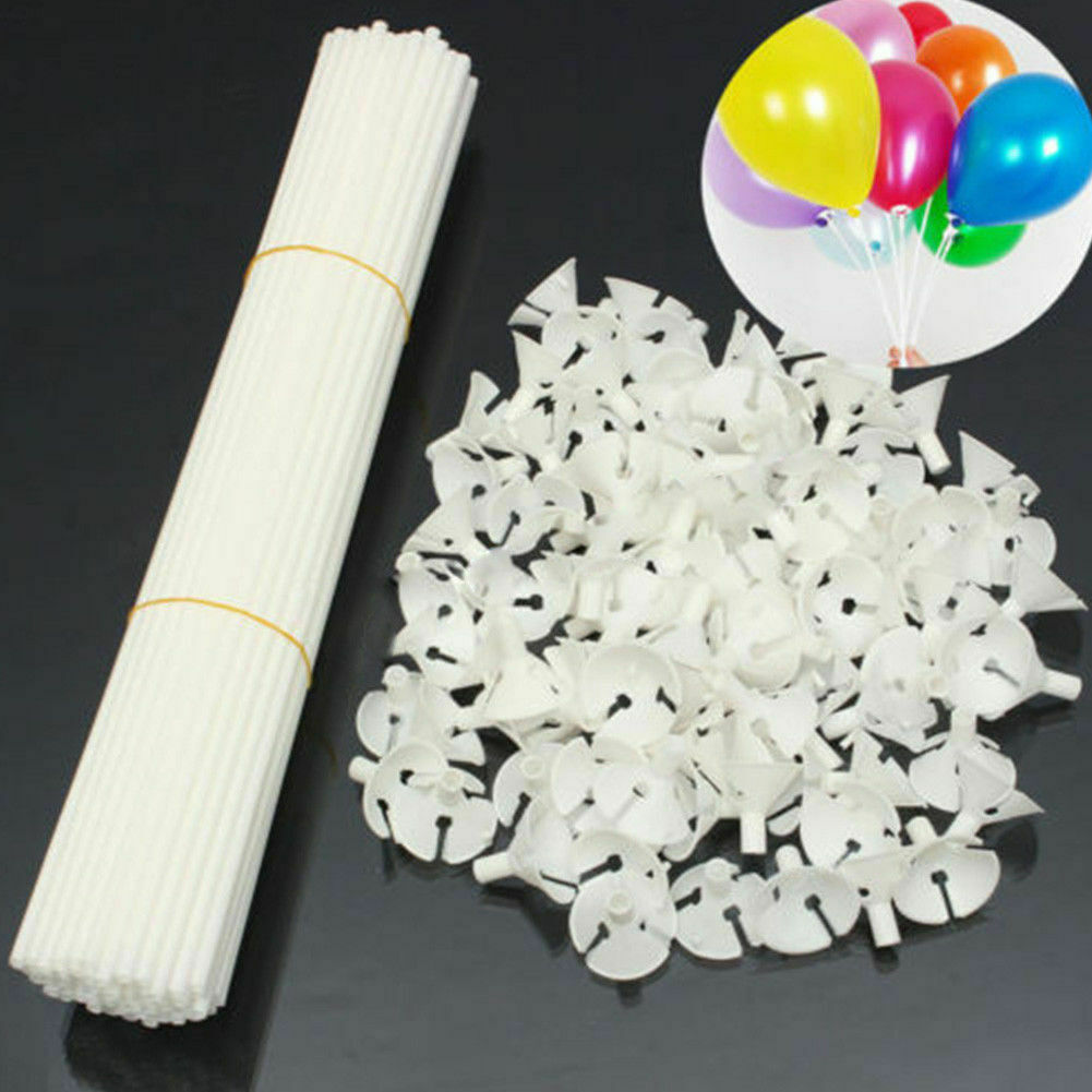 Plastic support rod Latex Balloon Holder Sticks with Wedding Party Decor White