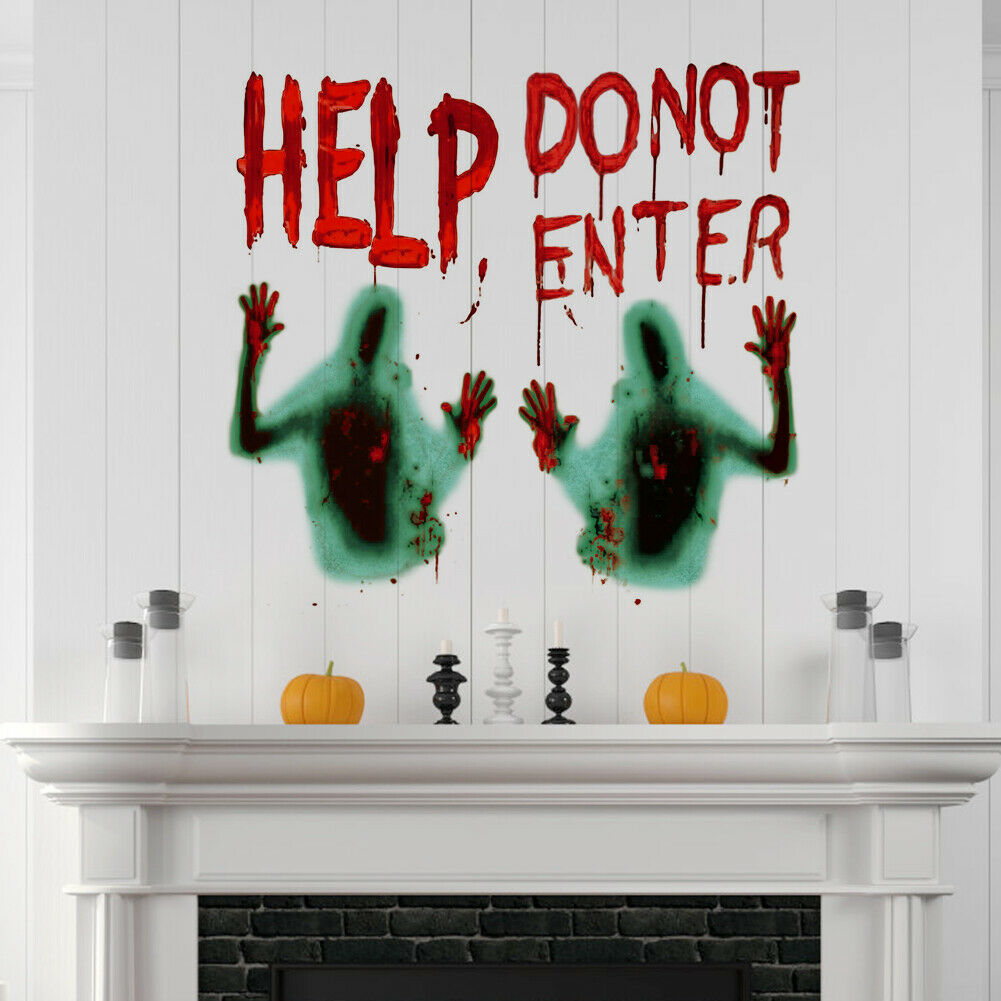 Halloween Wall Stickers PVC Decorative Wall Decals for Living Room Bedroom @