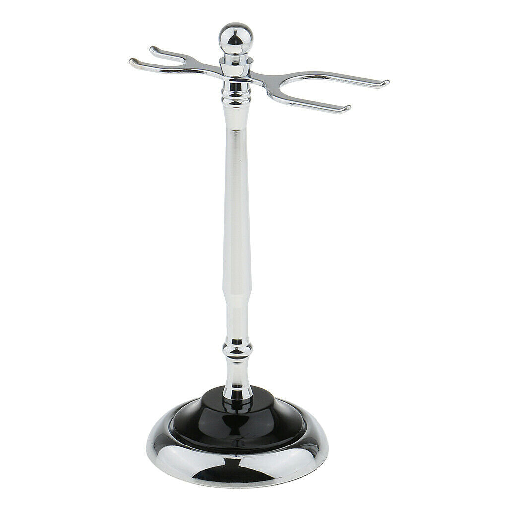 Removable Alloy Double Edge Men's Shaving Brush Straight Holder Stand Razor 02