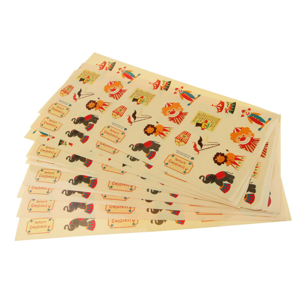 10 x 27pcs Circus Clown Sealing Stickers Envelope Card Paste DIY Craft Decor