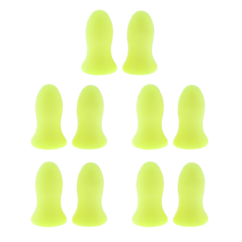 5 Pair Soft Foam Ear Plugs Tapered Travel Sleep Noise Prevention Light Green