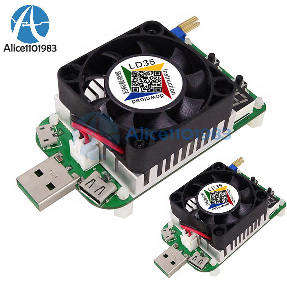 5A 35W LD35 Electronic Load Resistor USB Interface Test Discharge Battery Tester