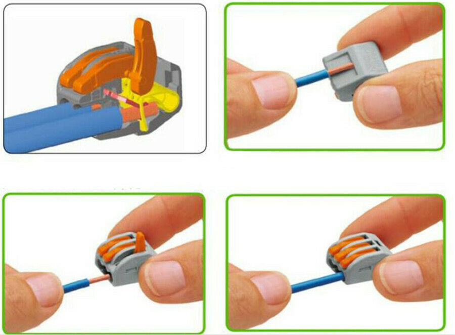2 Pin, 3Pin, 5Pin Compact Wiring Terminal Block Fast Connector Push-in Conductor