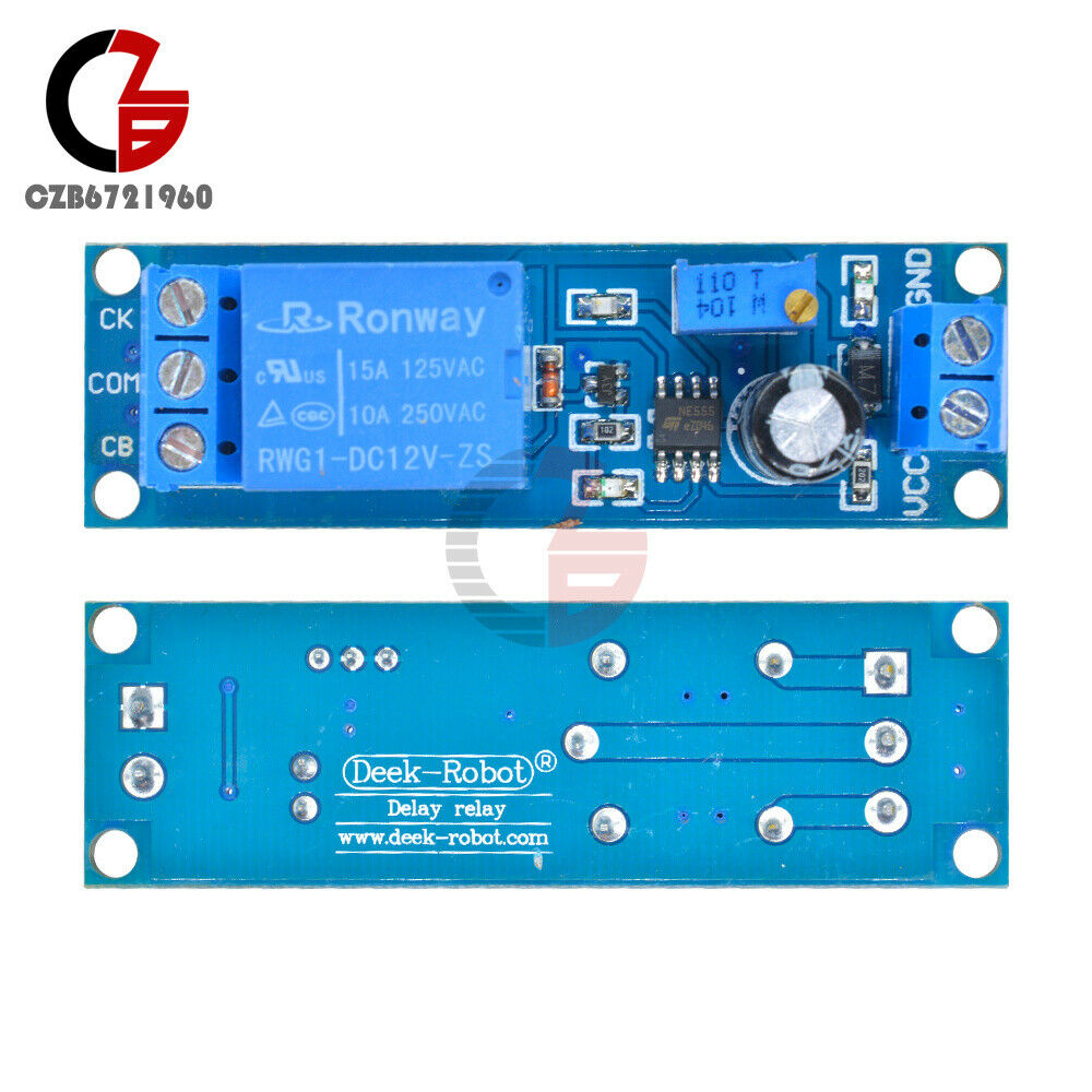 DC 12V NE555 Delay Relay Timer Trigger Switch Adjustable Module Oscillator 10A