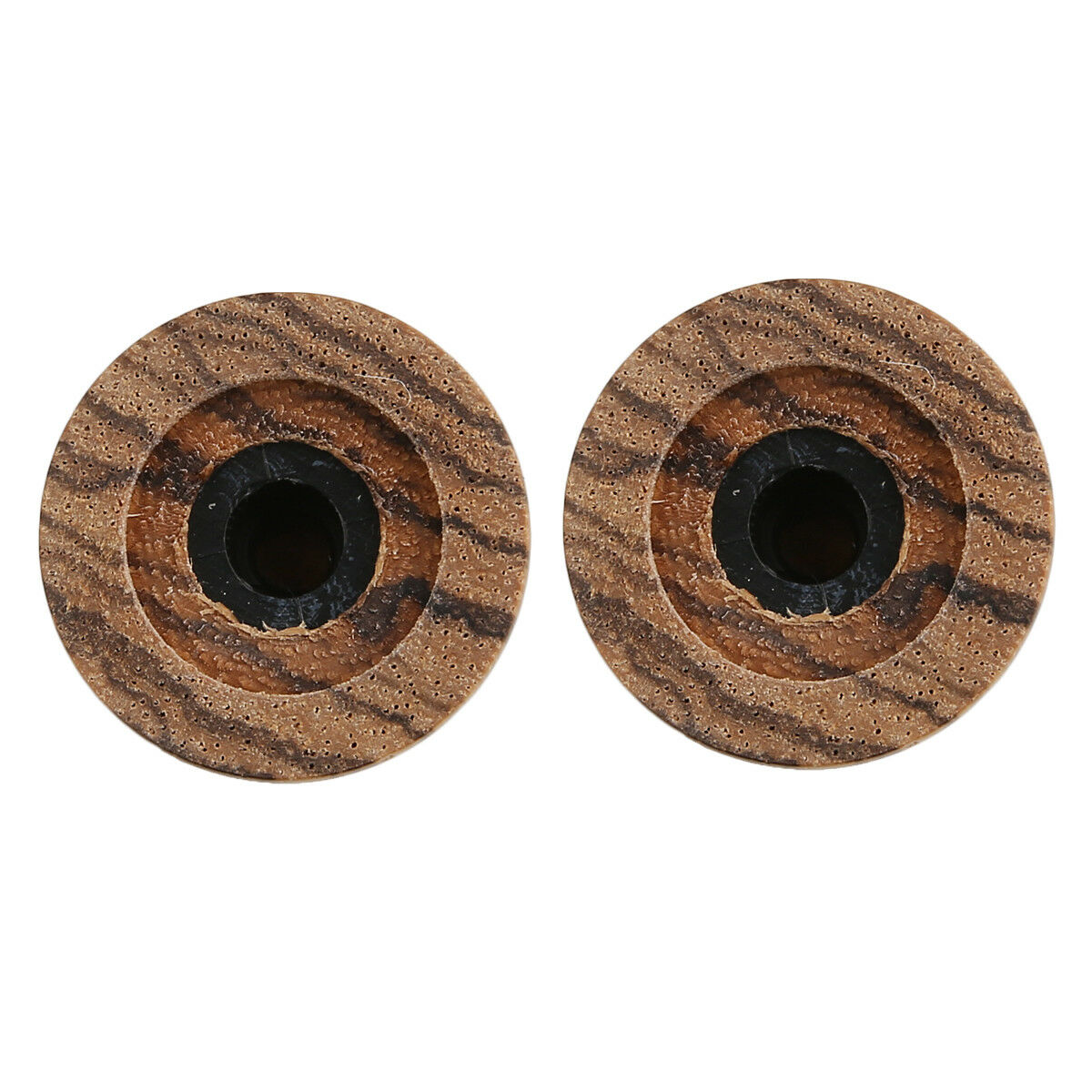 4x Zebra Wooden Guitar Bass Top Hat Knobs Wood Knobs Push On Fit