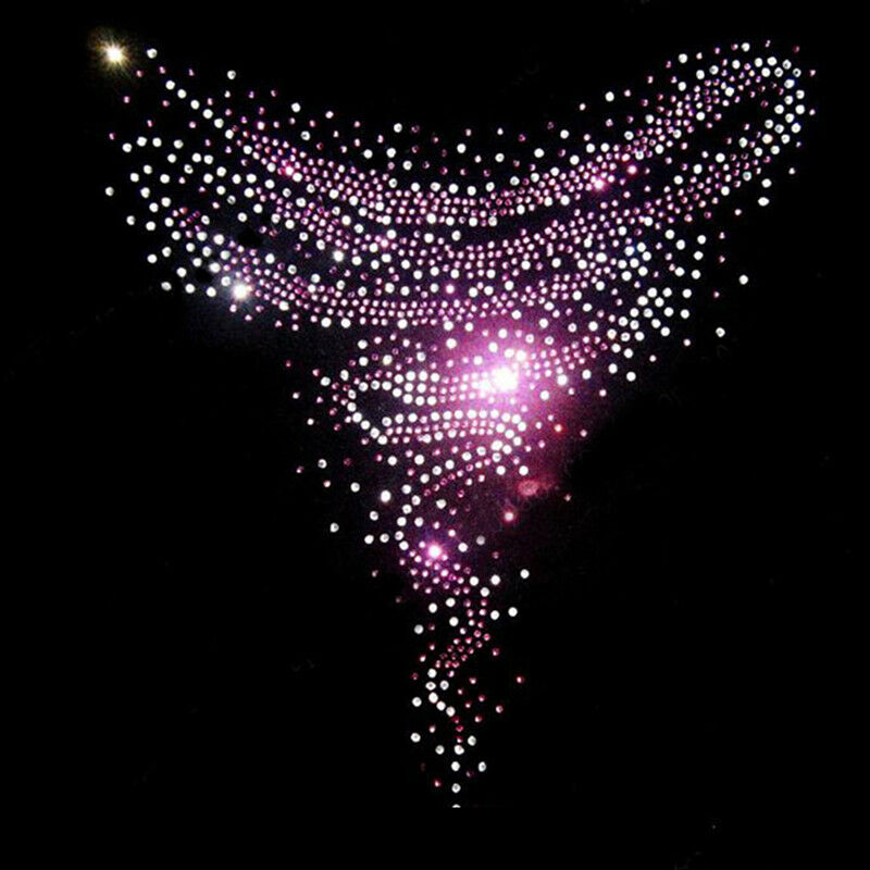 bling stone neckline iron on transfer patch hot fix rhinestoneCrystal tran.l8