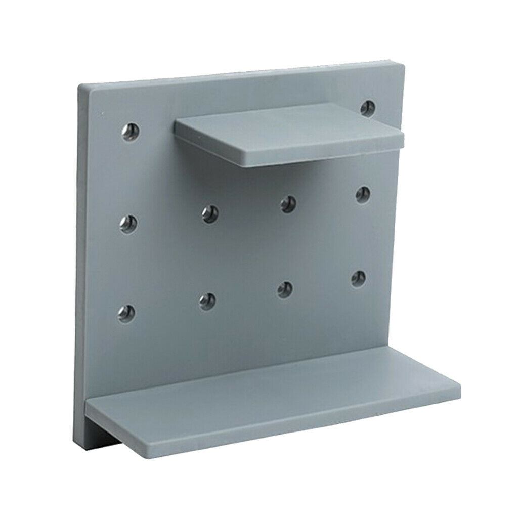 Multi-Functional DIY Plastic Self-adhesive Wall Mounted Storage Shelf Gray