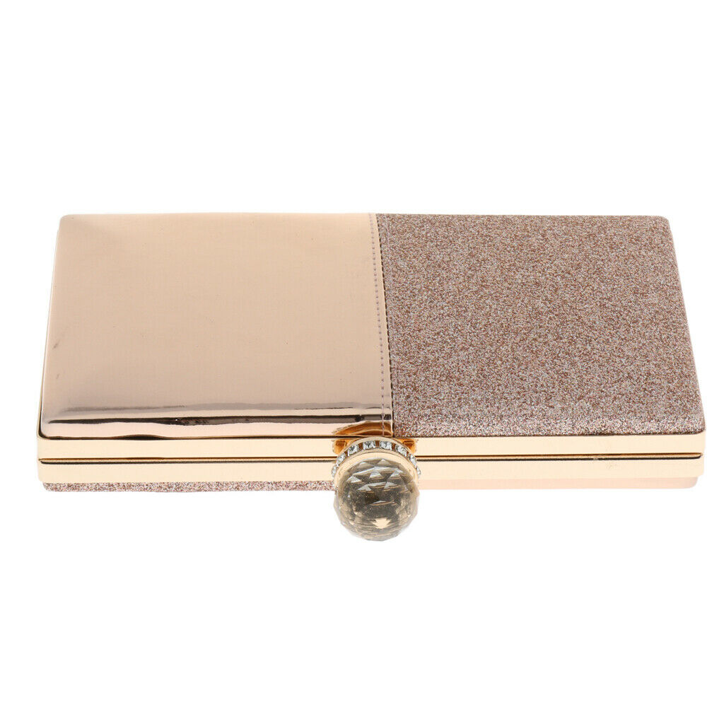 Womens Glitter Wedding Patent Leather Handbag Evening Party Clutch Bag Purse -