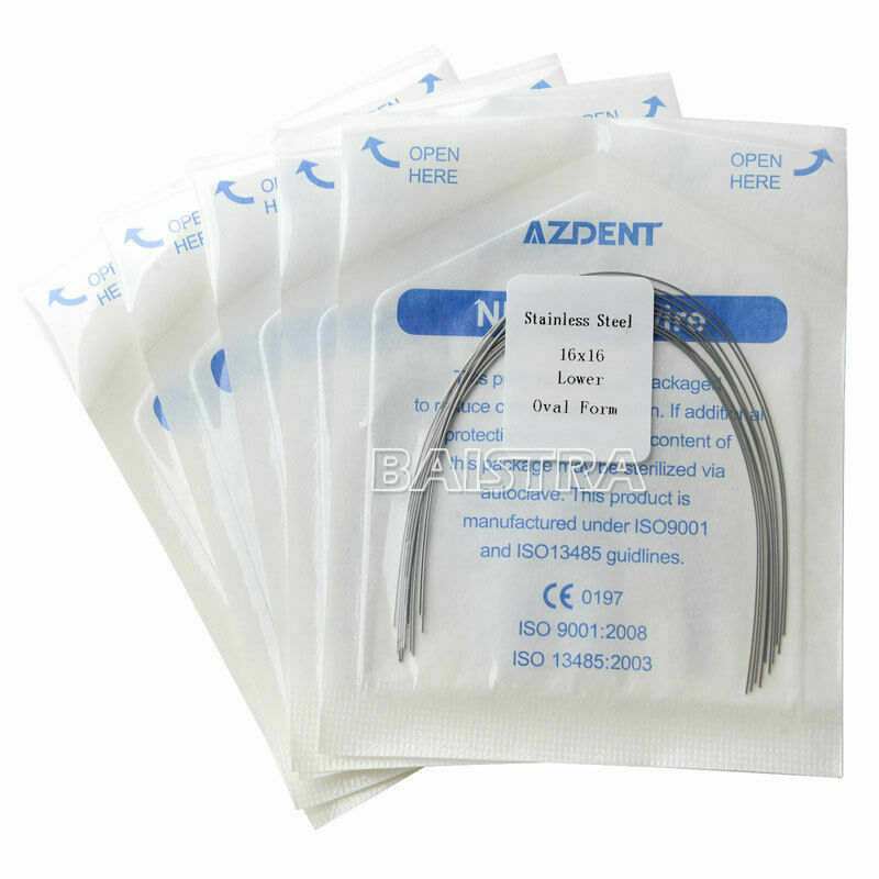 30 X AZDENT Dental Orthodonic Stainless Steel Arch Wire Rectangular 16X16 Lower