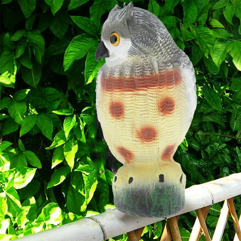 Plastic Owl Decoy Weed Pest Control Bird Scarer Garden Repeller Scarecrow D