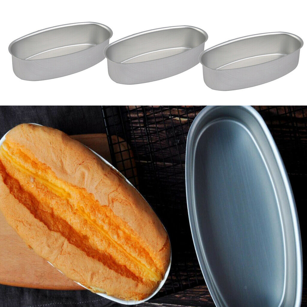 Set of 3, Non Stick Oval Bread Pan Mold Toast Pastry Baking Tool Bakeware