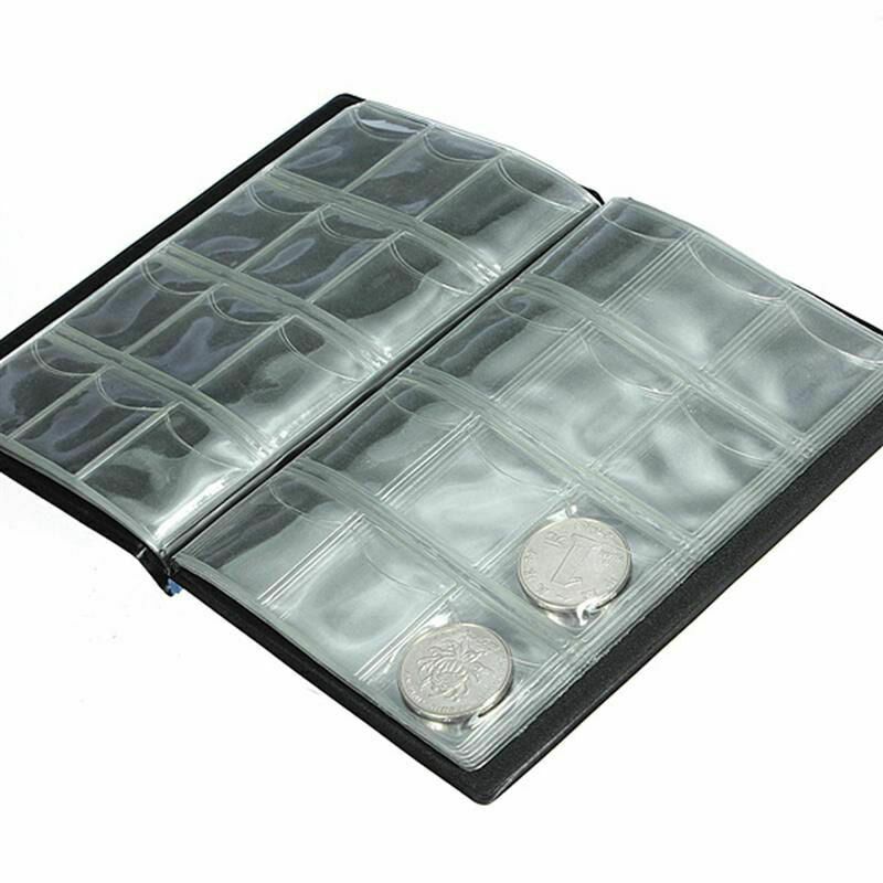 120 Coins Cases Holder Collection Album Book Pockets Storage Folders H8C9