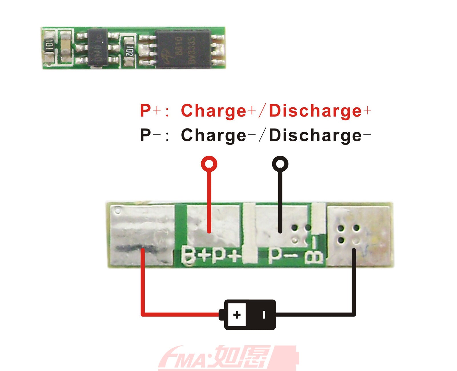 One 3.7V Li-Po 3.6V Li-ion Battery PCM Protection Circuit Module 3*15mm FMA033