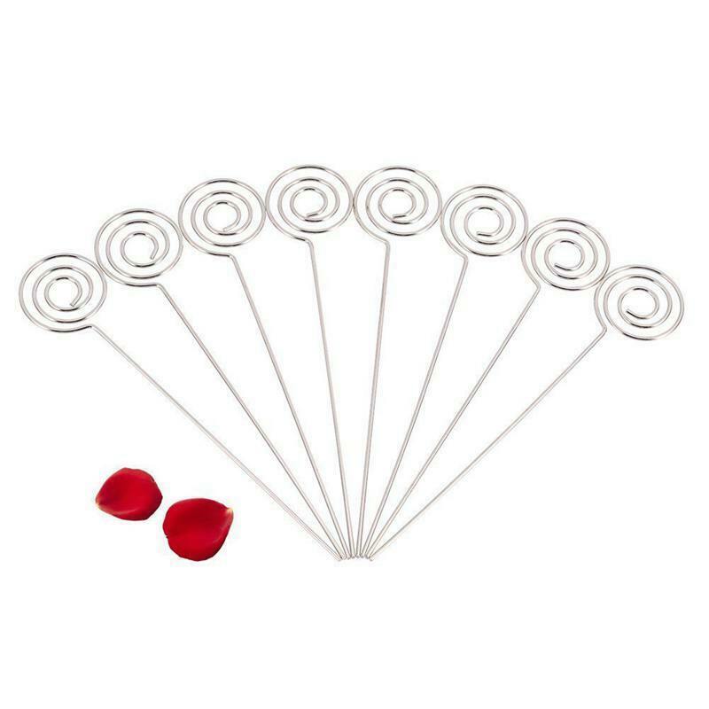 50 X Metal Wires Business Card Holder Memo Photo Picture Paper e Clip Bracket F2