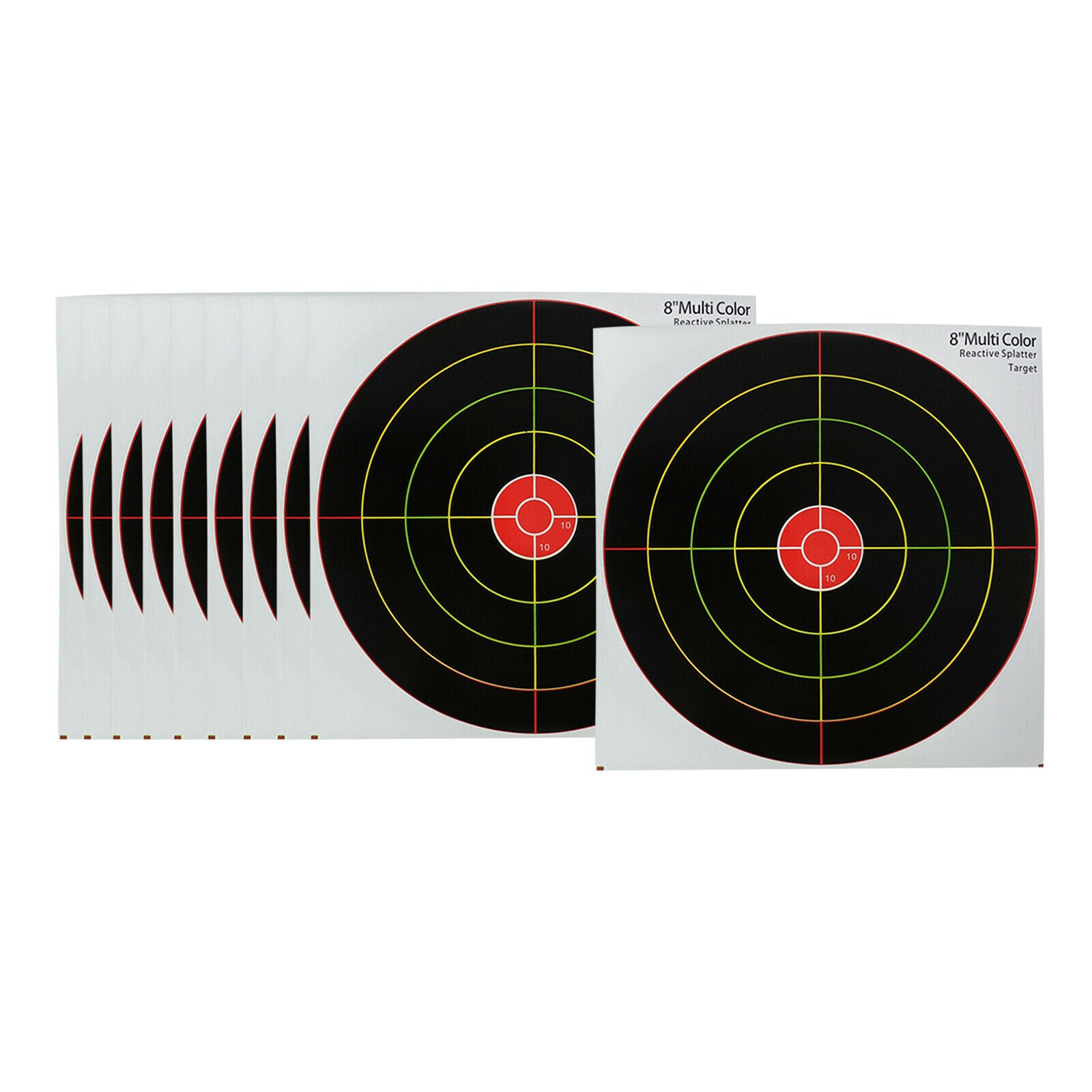10Pcs 8'' Shooting Target Adhesive Splatter Targets Paper Shooting Practice