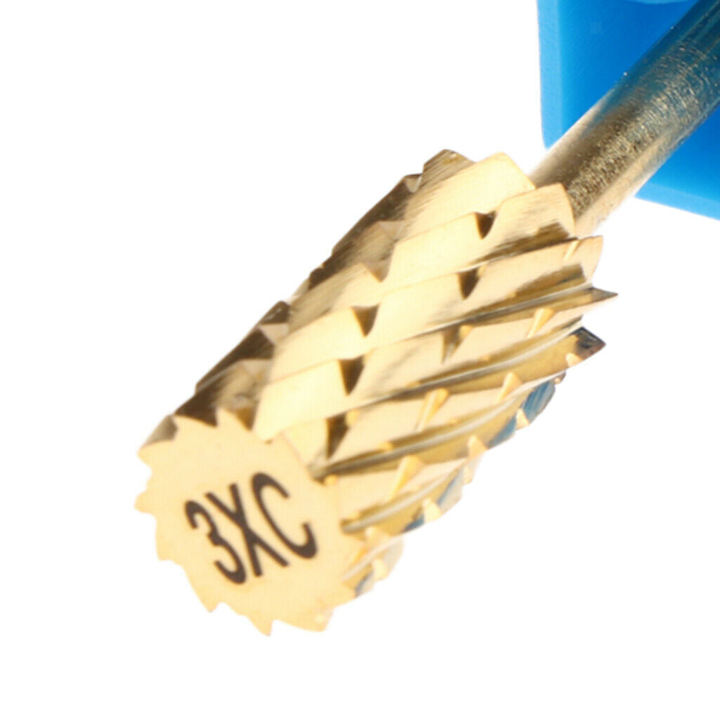 6 Grit Smooth Top Barrel Head Pro Nail Drill Bits Grinding Polishing Heads