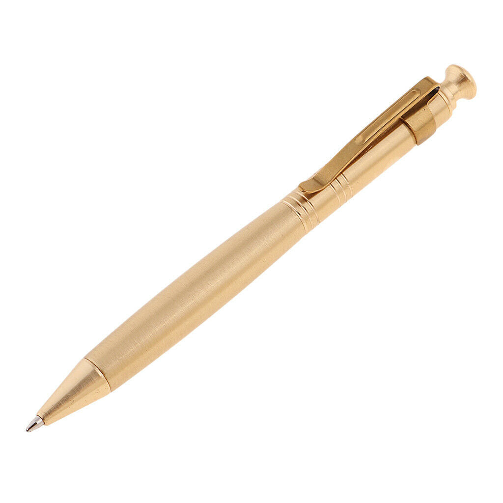 Solid Brass Pocket Rollerball Pen Retro Collectible Ballpoint Signature Pen #2