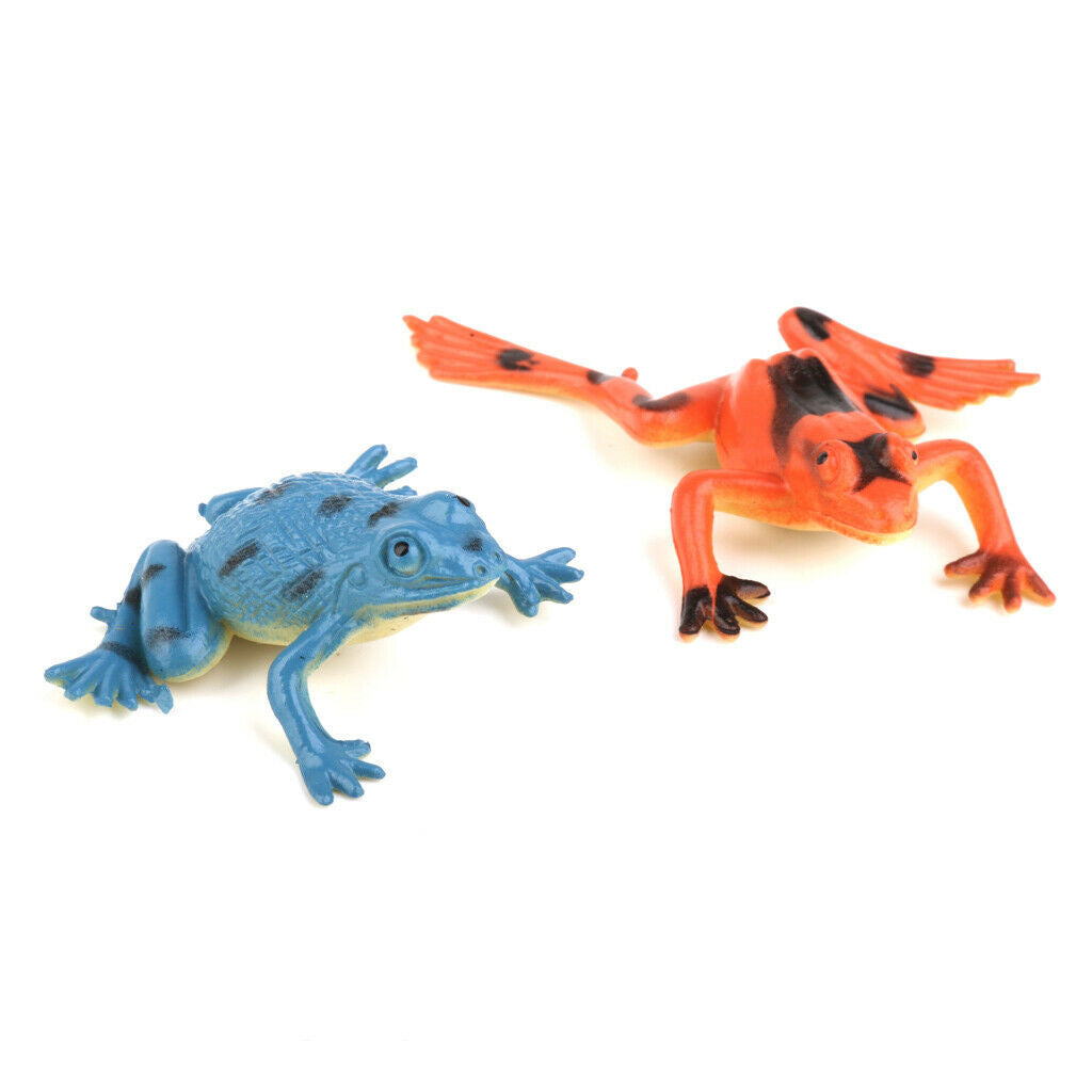 12Pcs Plastic Mini Frog Figures Set Kids Toys Colorful
