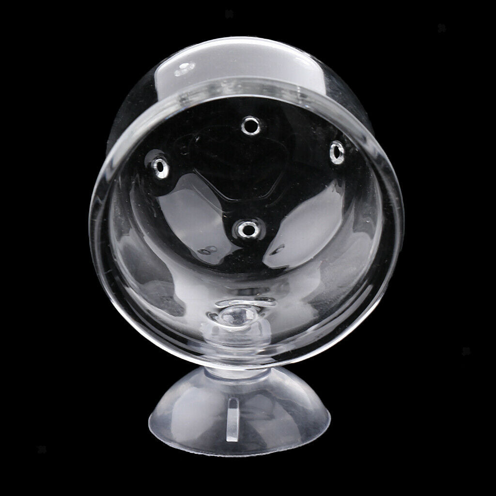 2x Glass Feeding Cup Fish Feeder Shrimp Red Worms Food For Aquarium Pinhole