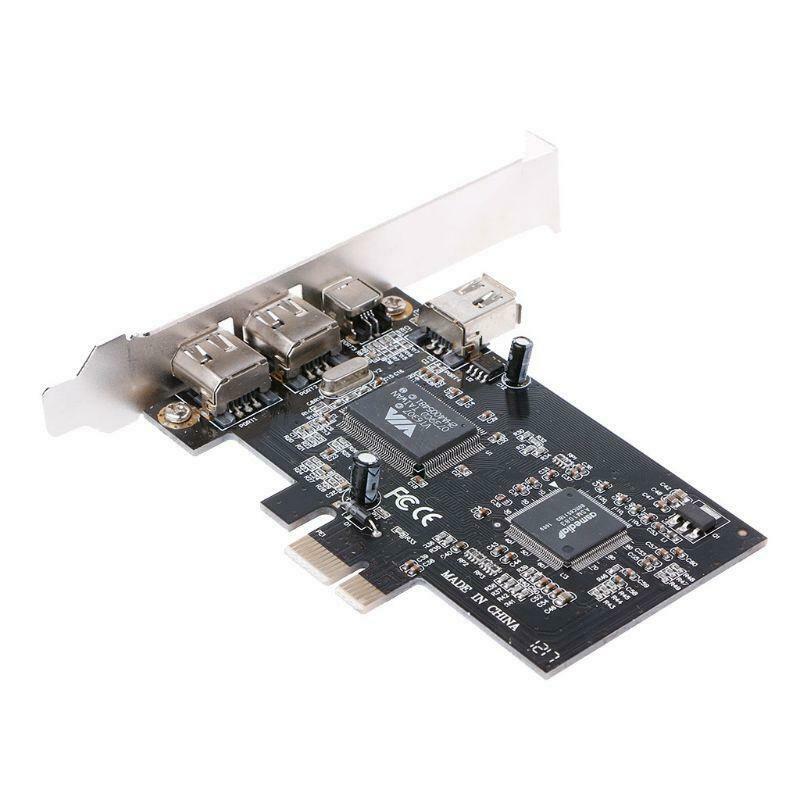 PCI-e 1X IEEE 1394A 4 Port(3+1) Firewire Card Adapter 6-4 Pin Cable For Desktop