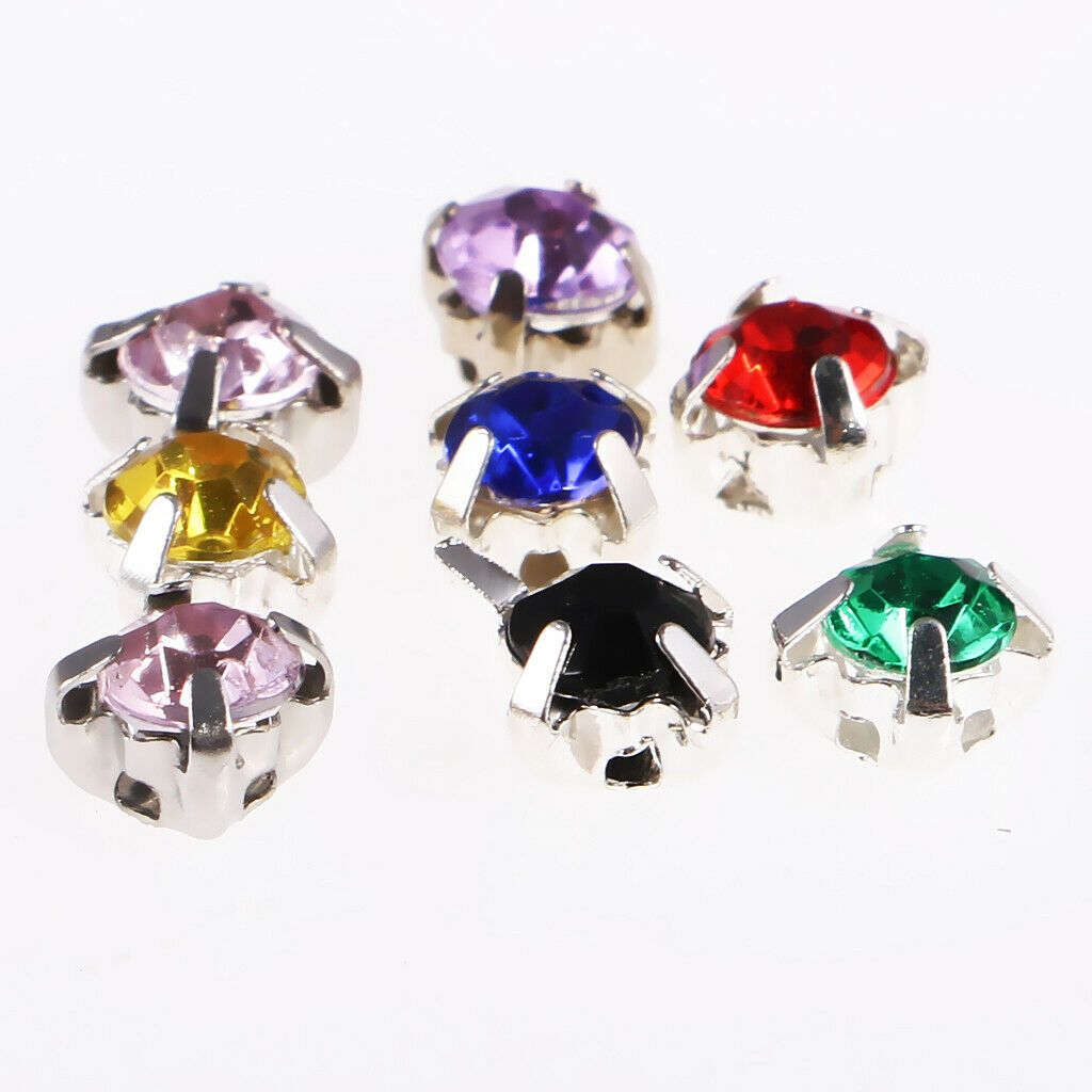 300Pcs Sew On Cut Glass Crystals Rhinestones Diamantes Claw Beads DIY Handmade