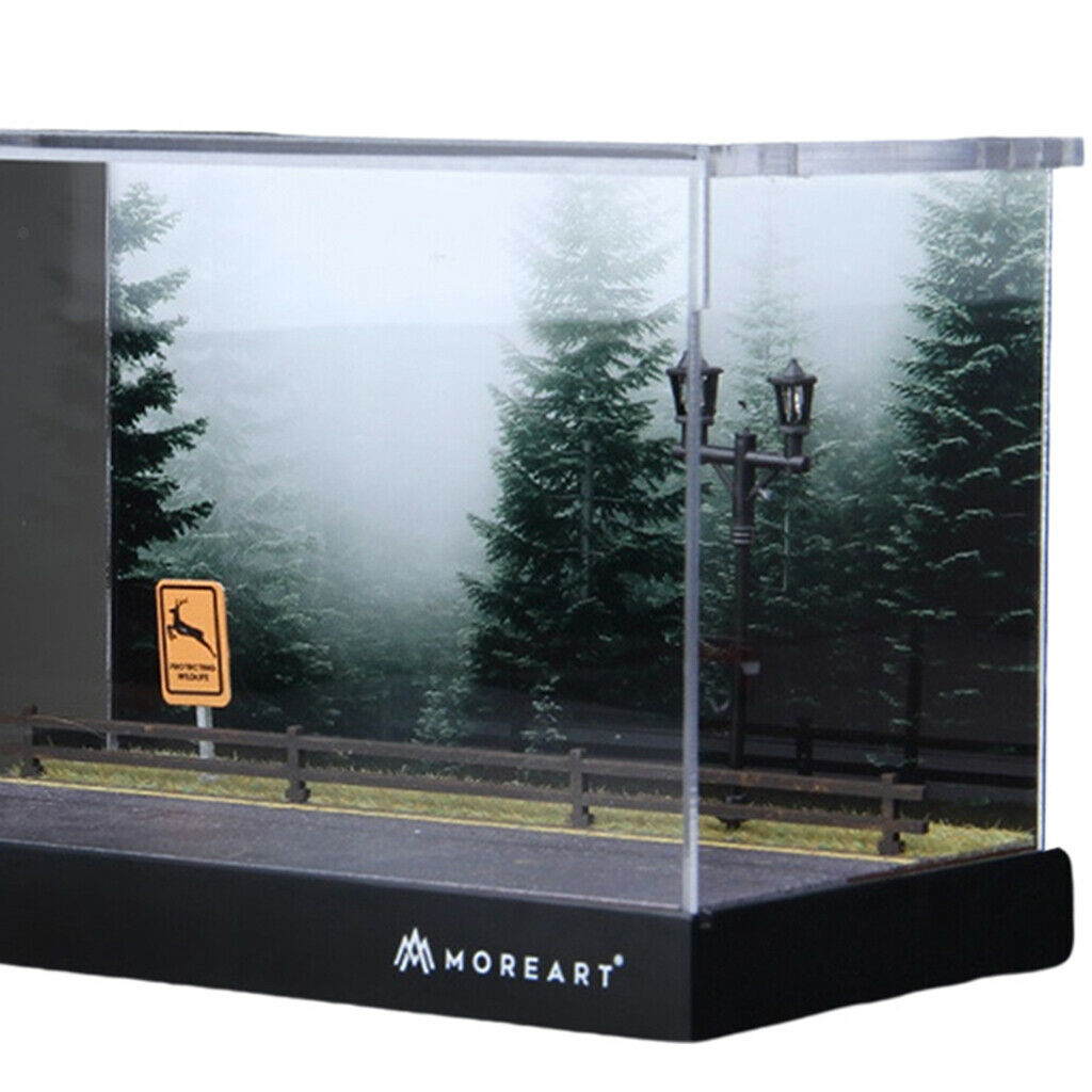 1:64 landscape diorama parking lot scene plastic display case table decoration