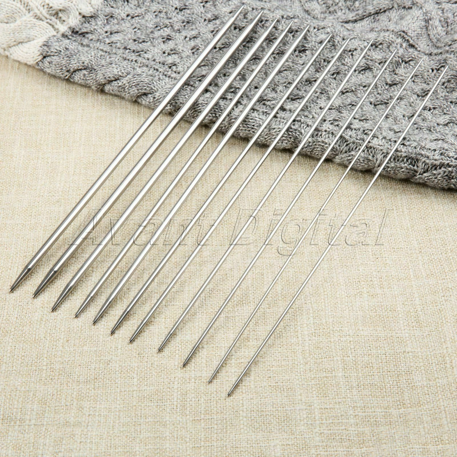 44X 25cm Stainless Steel Double Pointed Knitting Needles Crafts 1.5mm-5mm Sizes