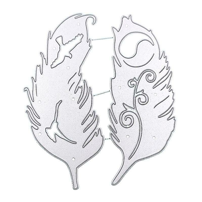 Feathers Metal Cutting Dies Stencil DIY Scrapbooking Album Paper Card Template