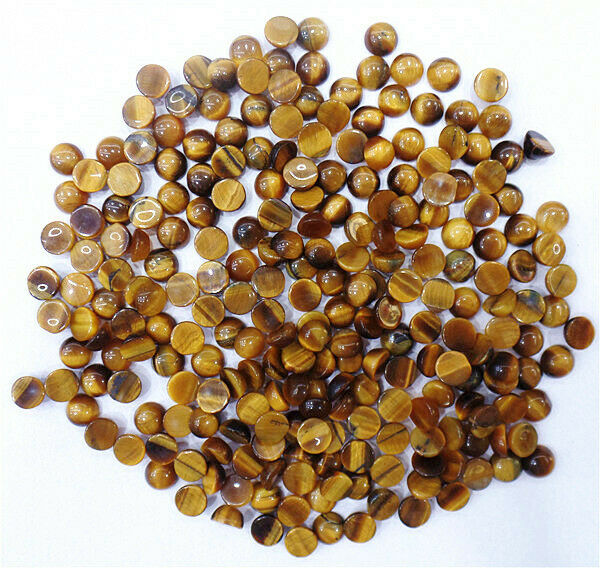 100Pcs 6mm Wholesale Natural Brown Tiger Eye Gem Round Cab Cabochon DIY HH7092