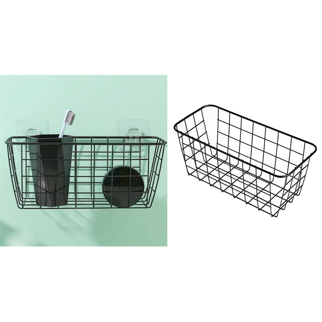4x Grid Bathroom Soaps Basket Fruit Storage Shelf For Kitchen Bedroom Black