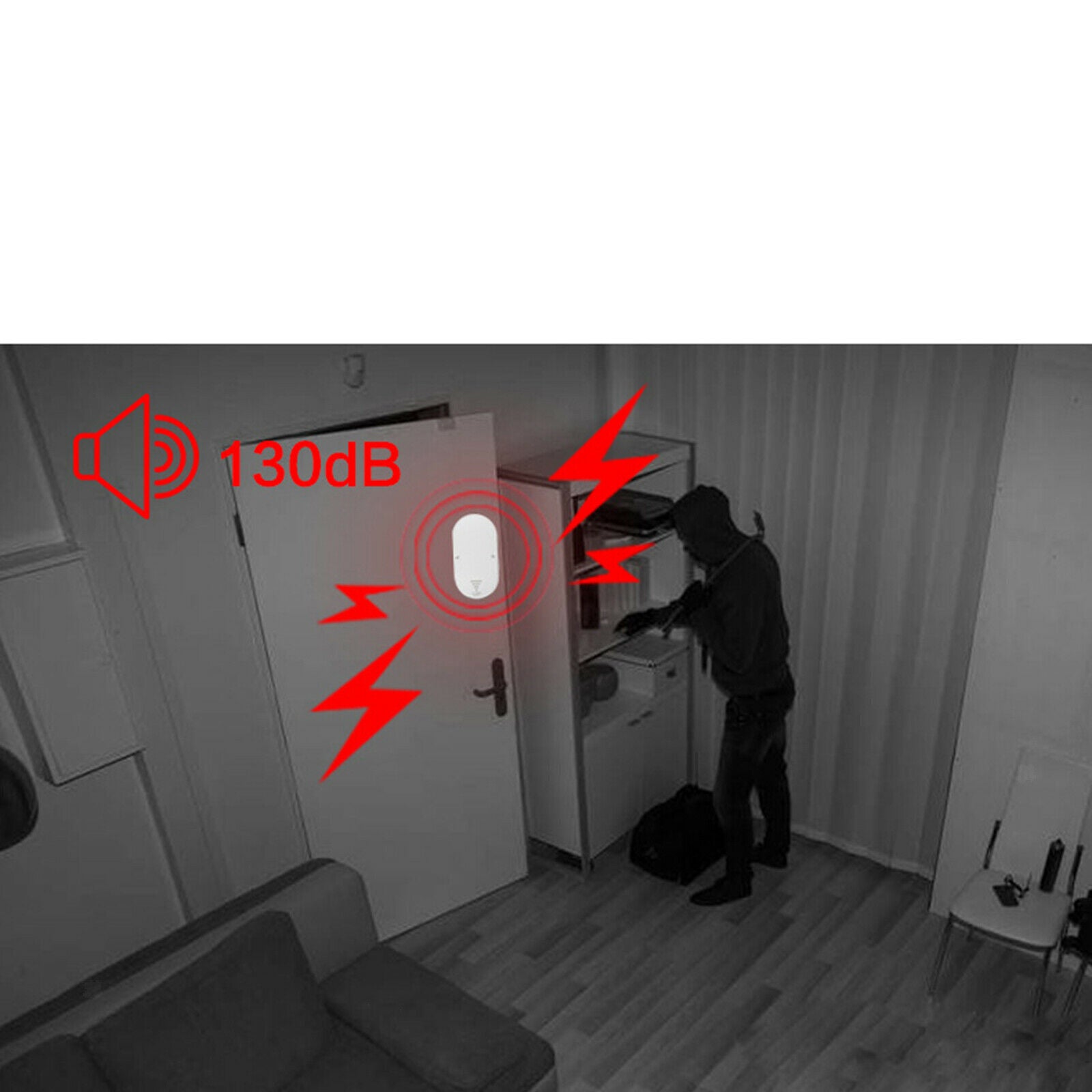 4pieces Household Security Burglar Alarm Magnetic Sensor Alarm 130 Decibel