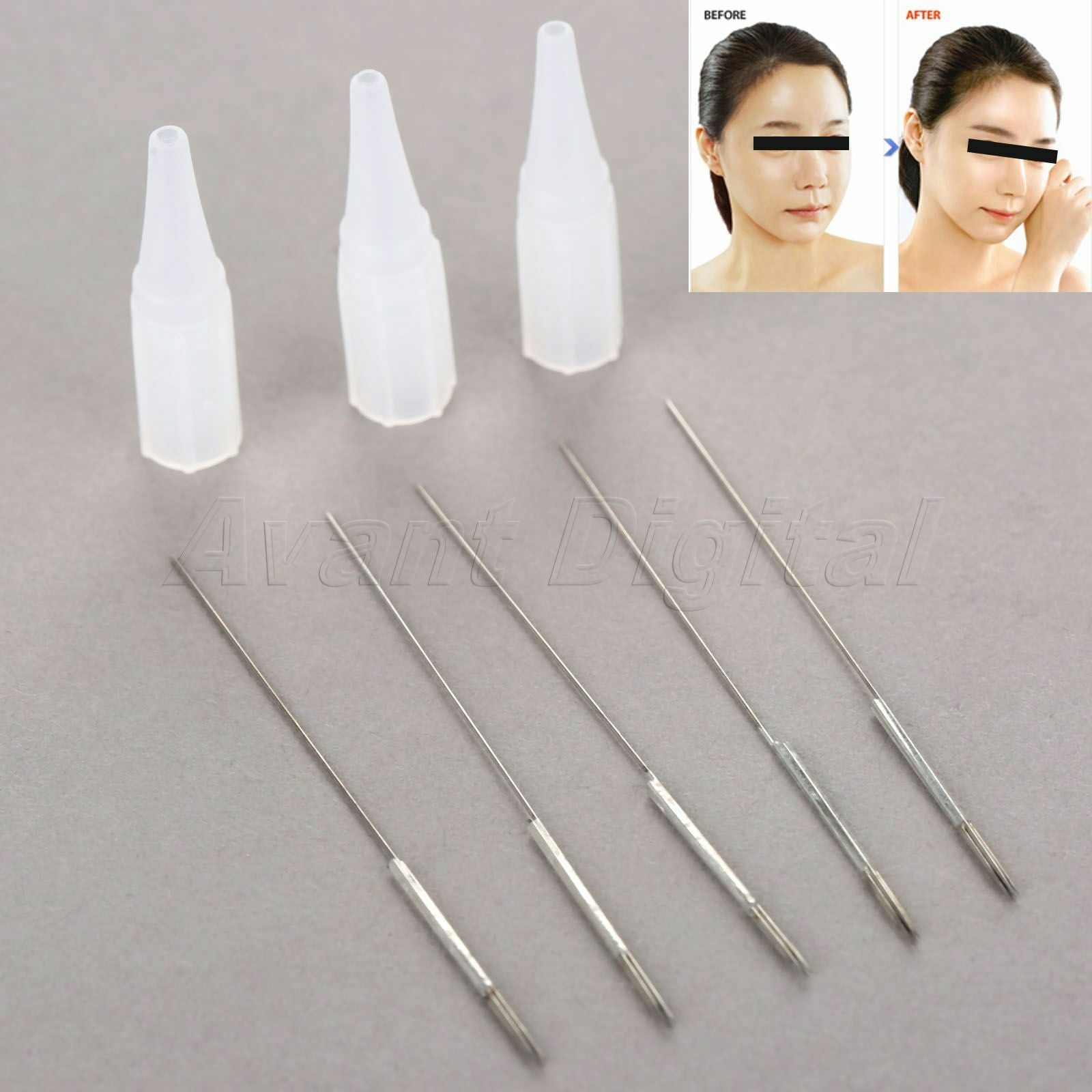 Professional 50pcs 5R Eyebrow Tattoo Needles w/ 50pcs Mouth 5R Tattoo Needle Tip