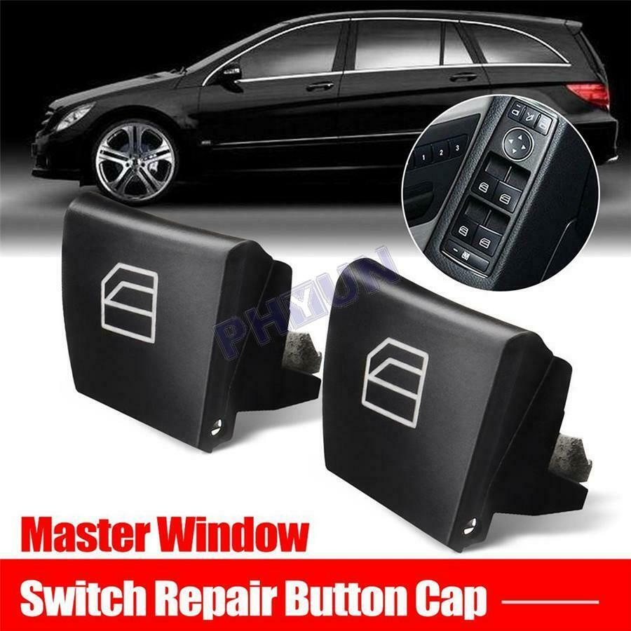 2Pcs Driver Window Switch Button Caps for Mercedes ML/GL/R Class W164 X164 W251