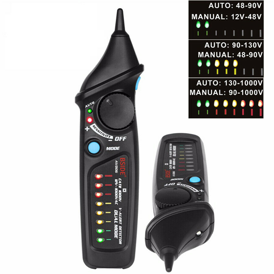 Non-Contact LED AC Electric Voltage Tester Power Detector BSIDE AVD06 12-1000V