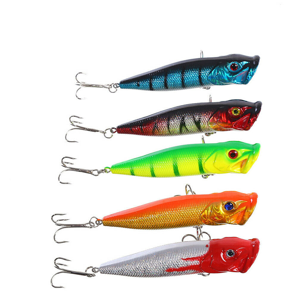 5 Fish Bait - Popper Bait Artificial Bait with Hook 9.5cm Crankbait
