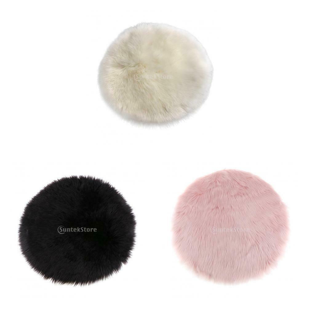 3 Colors Soft Sheepskin Plain Fluffy Skin Faux Rug Washable Mat Small Rugs -